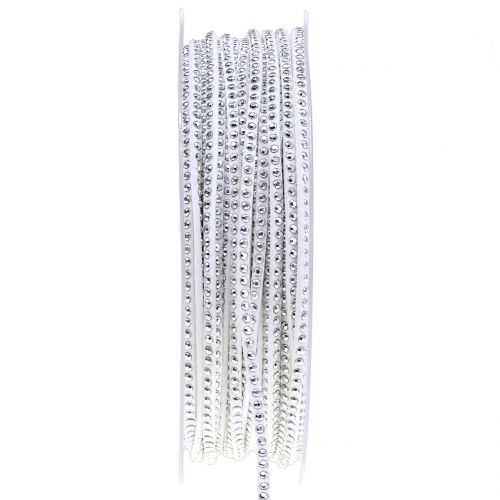 Floristik24 Cordelette décorative cloutée en cuir 3 mm 15 m blanc