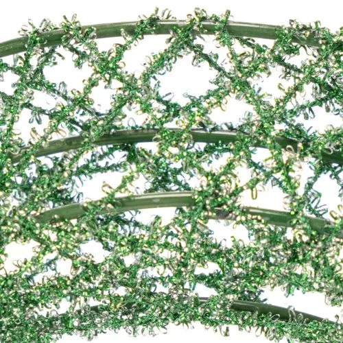 Couronne en maille métallique verte 19 cm pour décoration intérieure - Lot de 2 | Floristik24.fr