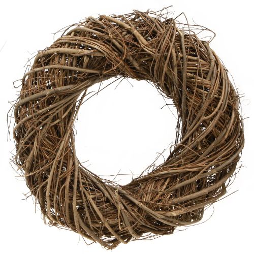 Floristik24 Couronne décorative en branches d&#39;orme naturel Ø28–30cm H6,5cm 2pcs