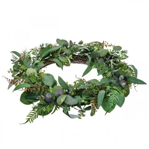 Floristik24 Couronne décorative feuilles eucalyptus vert artificiel Ø55cm