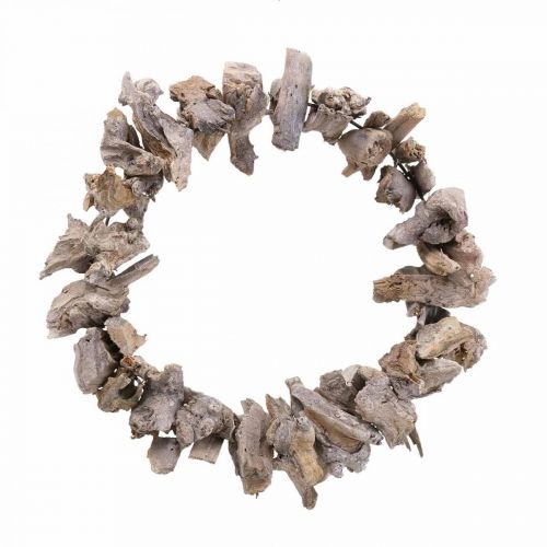 Couronne décorative couronne naturelle décoration en bois de racine blanc naturel Ø30cm