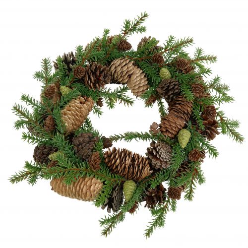 Floristik24 Couronne décorative sapin avec cônes vert Ø25cm