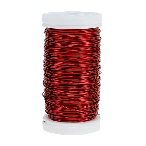 Floristik24 Fil émaillé décoratif rouge Ø0,50mm 50m 100g