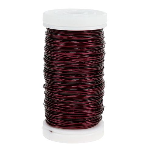 Floristik24 Fil émaillé Déco Bordeaux Ø0.50mm 50m 100g