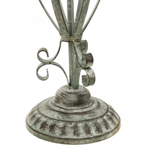 Porte-couronne métal aspect antique, décoration de table shabby chic H51cm