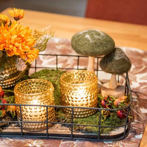 Floristik24 Champignon déco / feutre vert 8cm - 15cm 4pcs