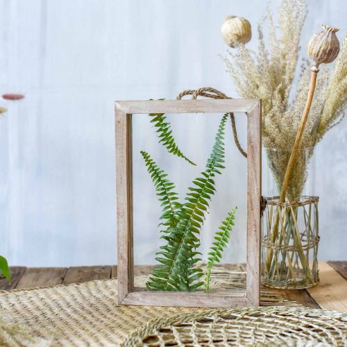 Article Cadre décoratif avec cavité, herbier à suspendre, décoration en bois DIY 29×20cm