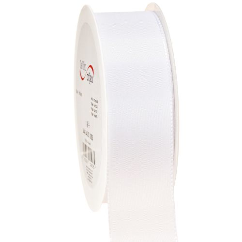 Floristik24 Ruban décoratif cadeau en polyester blanc 40 mm 50 m