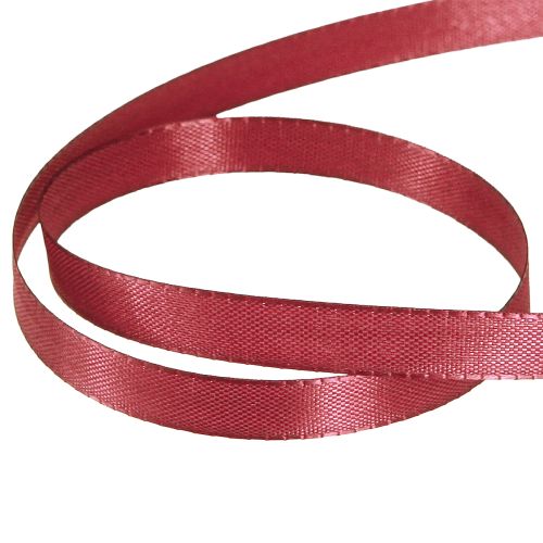Article Ruban décoratif étroit en taffetas Bordeaux 10 mm 50 m