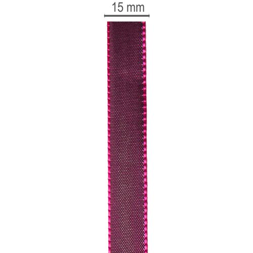 Ruban étroit en taffetas 15 mm 50 m couleur Berry pour décorations créatives | Floristik24.fr