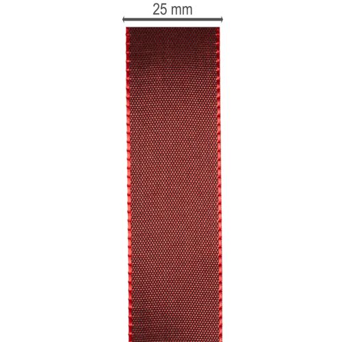 Ruban en tissu satiné pour emballage et décorations, 25 mm x 50 m, rouge | Floristik24.fr