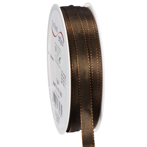 Ruban décoratif en taffetas marron 10 mm x 50 m pour emballages et créations acheter | Floristik24.fr