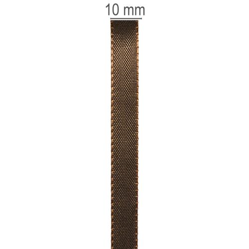 Ruban décoratif en taffetas marron 10 mm x 50 m pour emballages et créations | Floristik24.fr