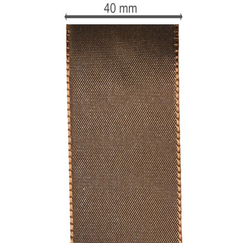 Ruban en Taffetas Large Brillant Marron 40mm x 50m | Floristik24.fr