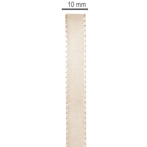Ruban décoratif en tissu beige 10 mm x 50 m pour emballages et décoration | Floristik24.fr