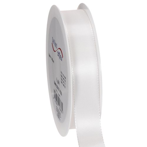 Ruban décoratif en polyester blanc 25 mm x 50 m pour décoration et bricolage acheter | Floristik24.fr