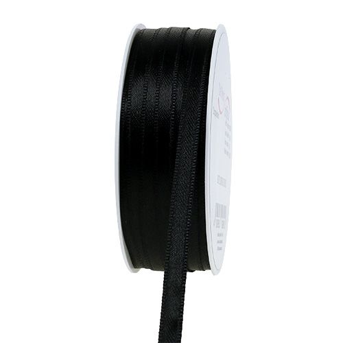 Ruban décoratif noir 6 mm 50 m | Floristik24.fr