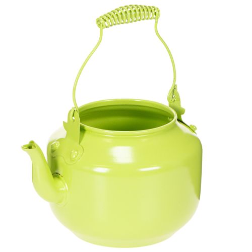 Théière décorative en métal vert pomme pour fleurs et décoration intérieure acheter | Floristik24.fr