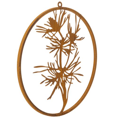 Anneau décoratif en métal, décoration murale en acier patiné, branche de pin, Ø38cm acheter | Floristik24.fr
