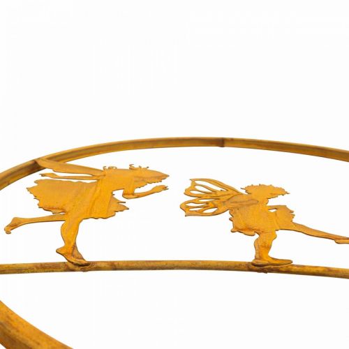 Floristik24 Bague décorative métal lutins décor rouille décoration métal patiné Ø38cm