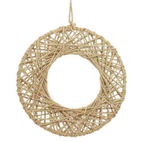 Article Anneau décoratif recouvert de jute décoration suspendue décoration bohème Ø28cm 4pcs