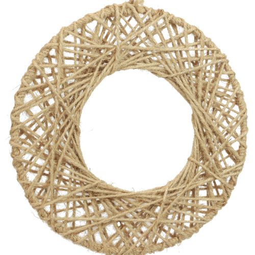 Article Anneau décoratif recouvert de jute décoration suspendue décoration bohème Ø28cm 4pcs