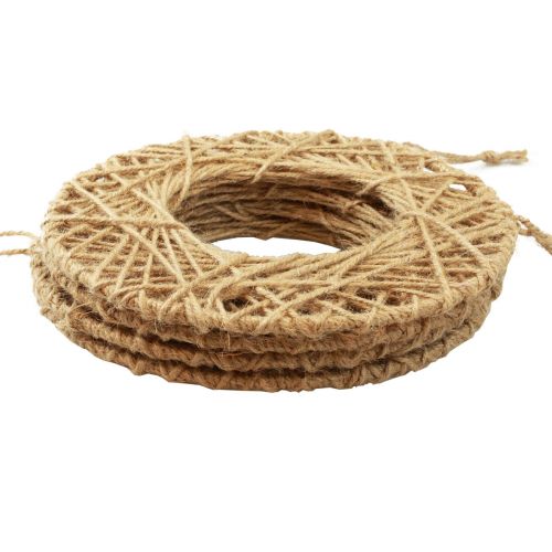 Article Anneau décoratif recouvert de jute décoration suspendue décoration bohème Ø28cm 4pcs