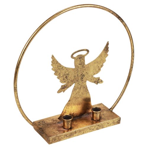 Floristik24 Anneau décoratif métal ange bougeoir décoratif Noël Ø37,5cm