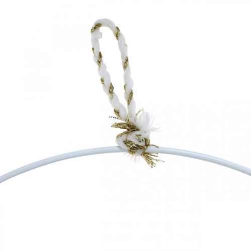 Floristik24 Anneau décoratif métal blanc pour suspendre anneau métallique Ø38cm 3 pcs
