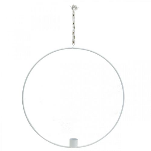 Floristik24 Bougeoir à suspendre anneau décoratif métal blanc Ø28.5cm 3pcs