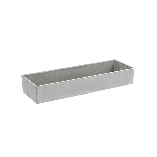 Floristik24 Bol décoratif carré gris 32cm x 10,5cm H5cm, 1pc