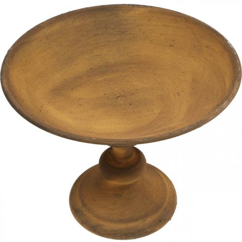 Bol déco sur pied bol aspect rouille métal Ø22cm H18.5cm | Floristik24.fr