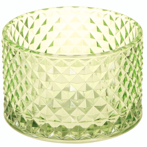 Bol décoratif en verre photophore vert rétro Ø10,5 cm 2 pièces