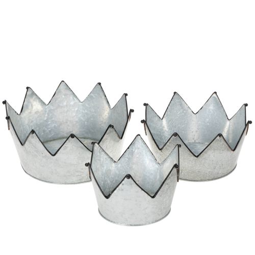 Floristik24 Bol décoratif en métal, couronne Ø 26,5/22,5/19 cm, lot de 3