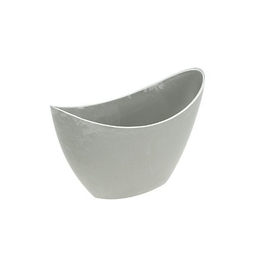 Floristik24 Bol déco plastique gris 20cm x 9cm H11.5cm, 1p