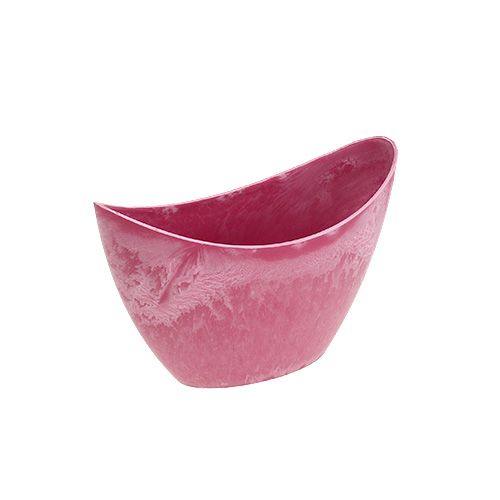 Floristik24 Bol déco plastique rose 20cm x 9cm H11.5cm, 1p