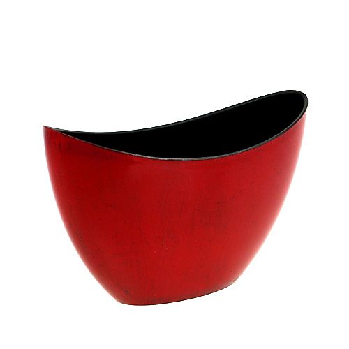 Article Bol décoratif en plastique rouge-noir 24cm x 10cm x 14cm, 1 pièce