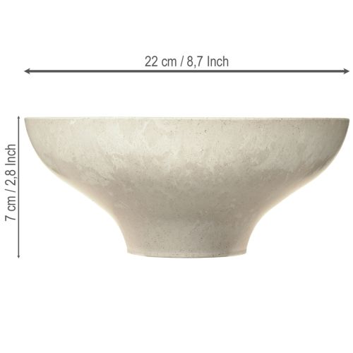 Article Bol décoratif avec base en plastique rond crème Ø19cm H8cm