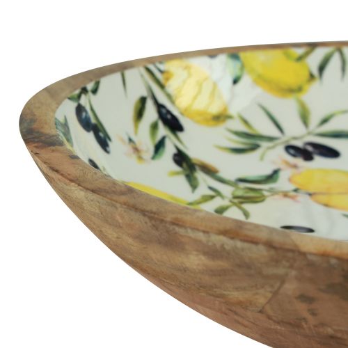 Floristik24 Bol décoratif bol en bois citron bois de manguier Ø30/24cm lot de 2