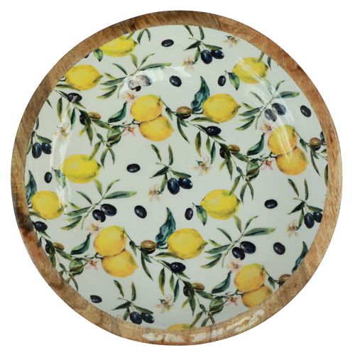 Floristik24 Bol décoratif bol en bois citron bois de manguier Ø30/24cm lot de 2