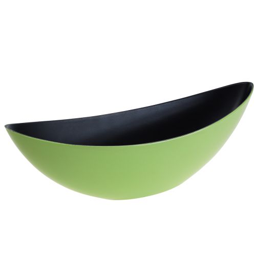 Bol décoratif ovale bateau à plantes vert 38,5x12,5x13cm