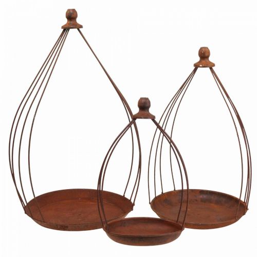 Floristik24 Bol décoratif décor patine rouille décor suspendu Ø18,5/24,5/27cm