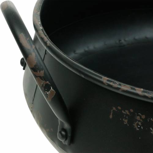 Floristik24 Bol décoratif bol en métal noir cache-pot look vintage lot de 2
