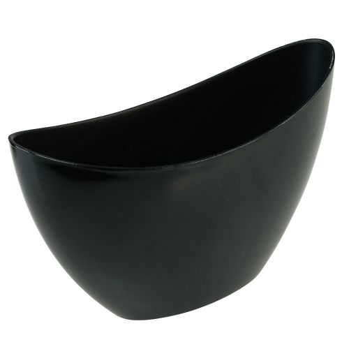 Floristik24 Bol décoratif bateau à plantes ovale noir 24x9,5cmx14,5cm