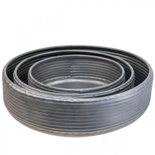 Article Bol décoratif grand bol en métal gris 30/38/46cm lot de 3