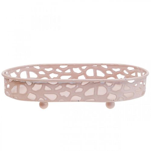 Article Bol décoratif Bol ovale avec pieds décoration de table rose 30×18cm