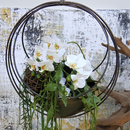 Coupe décorative pour panier à fleurs suspendu métal Ø31cm H55,5cm
