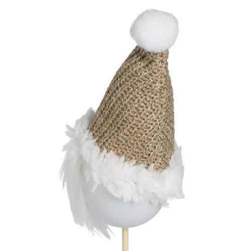 Article Bouchon décoratif gnome de Noël blanc marron 4x11cm 4 pcs