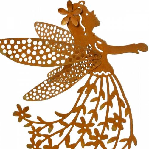 Article Bouchon décoratif fleur elfe, ressort, décoration métal, fée sur bâton, patine