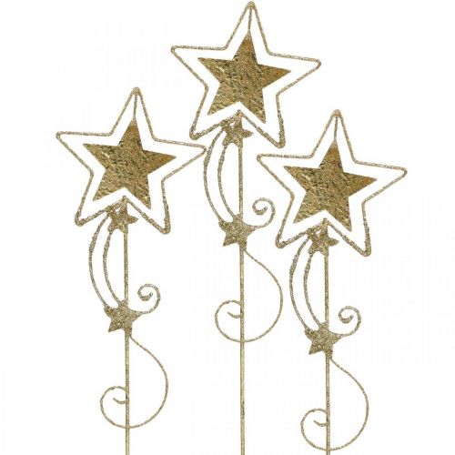 Plug déco étoile dorée scintillante H54cm 4pcs